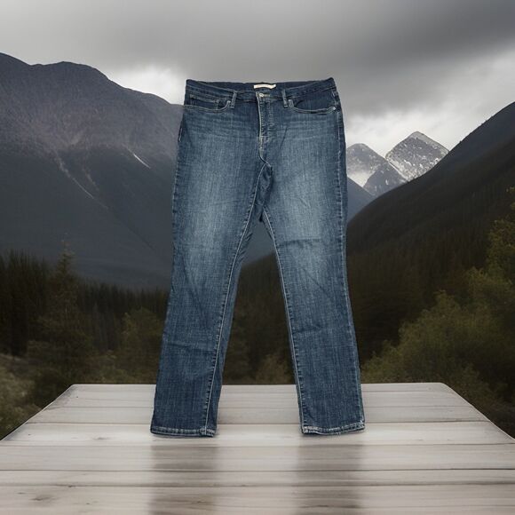 Levis 311 Shaping Skinny Jeans 33 (36x29) Dark Wash Blue Denim Stretch Womens - Picture 1 of 11